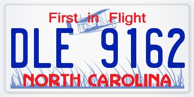 NC license plate DLE9162