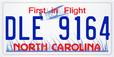 NC license plate DLE9164