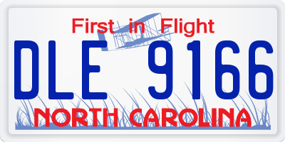 NC license plate DLE9166