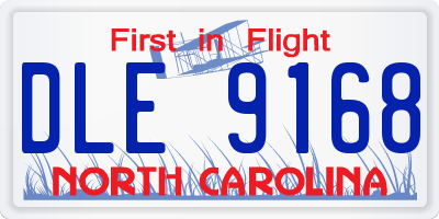 NC license plate DLE9168
