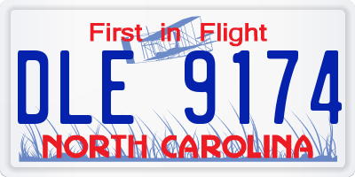 NC license plate DLE9174
