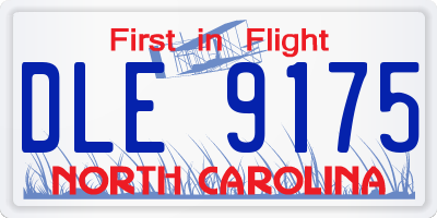 NC license plate DLE9175