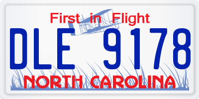 NC license plate DLE9178