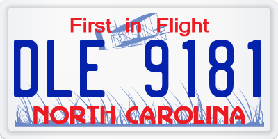 NC license plate DLE9181