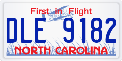 NC license plate DLE9182