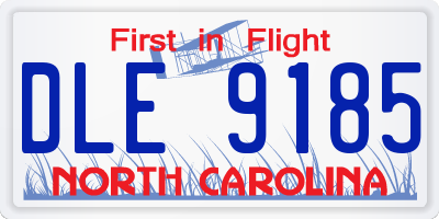 NC license plate DLE9185