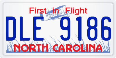 NC license plate DLE9186