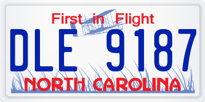 NC license plate DLE9187