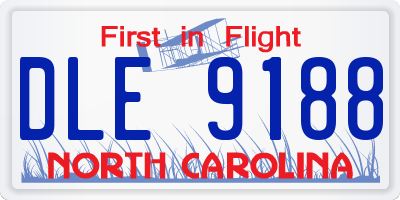 NC license plate DLE9188