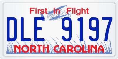 NC license plate DLE9197