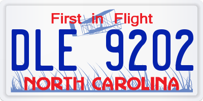 NC license plate DLE9202
