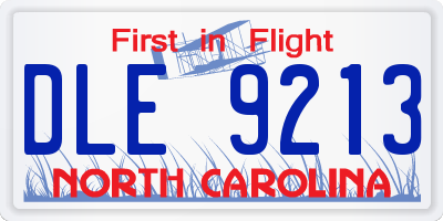 NC license plate DLE9213