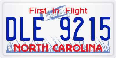 NC license plate DLE9215