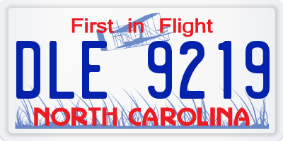 NC license plate DLE9219
