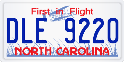 NC license plate DLE9220