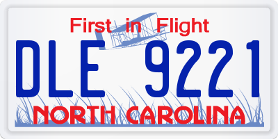 NC license plate DLE9221