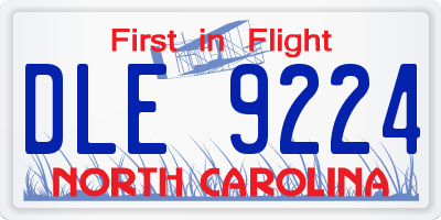 NC license plate DLE9224