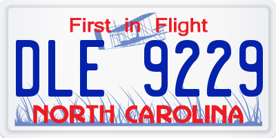 NC license plate DLE9229