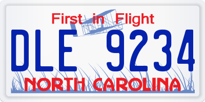 NC license plate DLE9234
