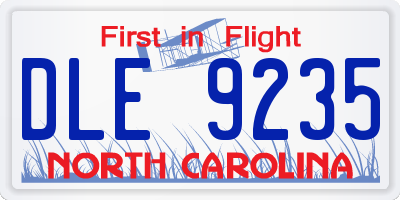 NC license plate DLE9235
