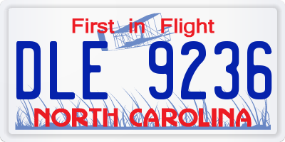 NC license plate DLE9236