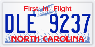 NC license plate DLE9237