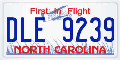 NC license plate DLE9239