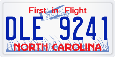 NC license plate DLE9241