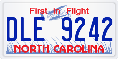 NC license plate DLE9242