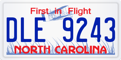 NC license plate DLE9243