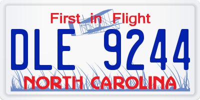 NC license plate DLE9244
