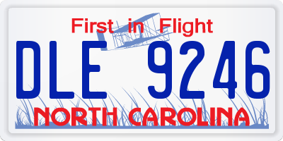 NC license plate DLE9246