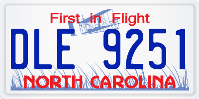 NC license plate DLE9251