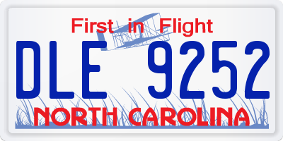 NC license plate DLE9252