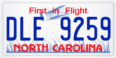 NC license plate DLE9259