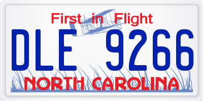 NC license plate DLE9266