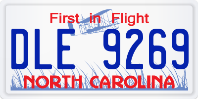 NC license plate DLE9269