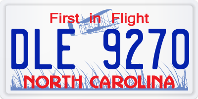 NC license plate DLE9270