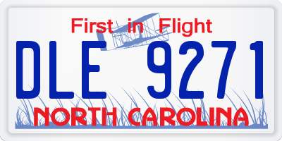 NC license plate DLE9271