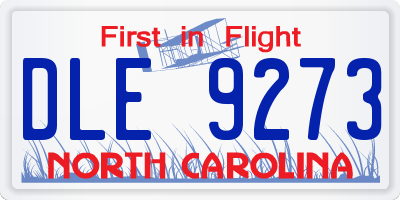 NC license plate DLE9273