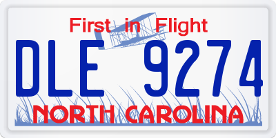 NC license plate DLE9274