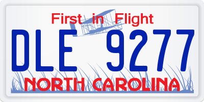 NC license plate DLE9277