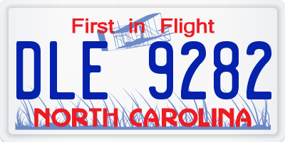 NC license plate DLE9282
