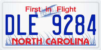 NC license plate DLE9284