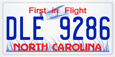 NC license plate DLE9286