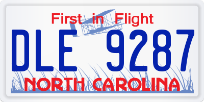 NC license plate DLE9287