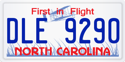 NC license plate DLE9290