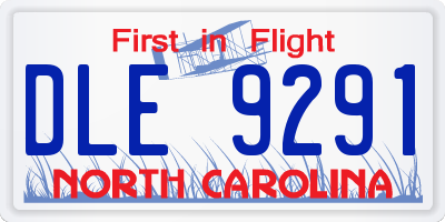 NC license plate DLE9291