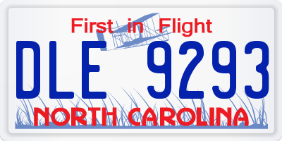 NC license plate DLE9293