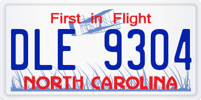 NC license plate DLE9304